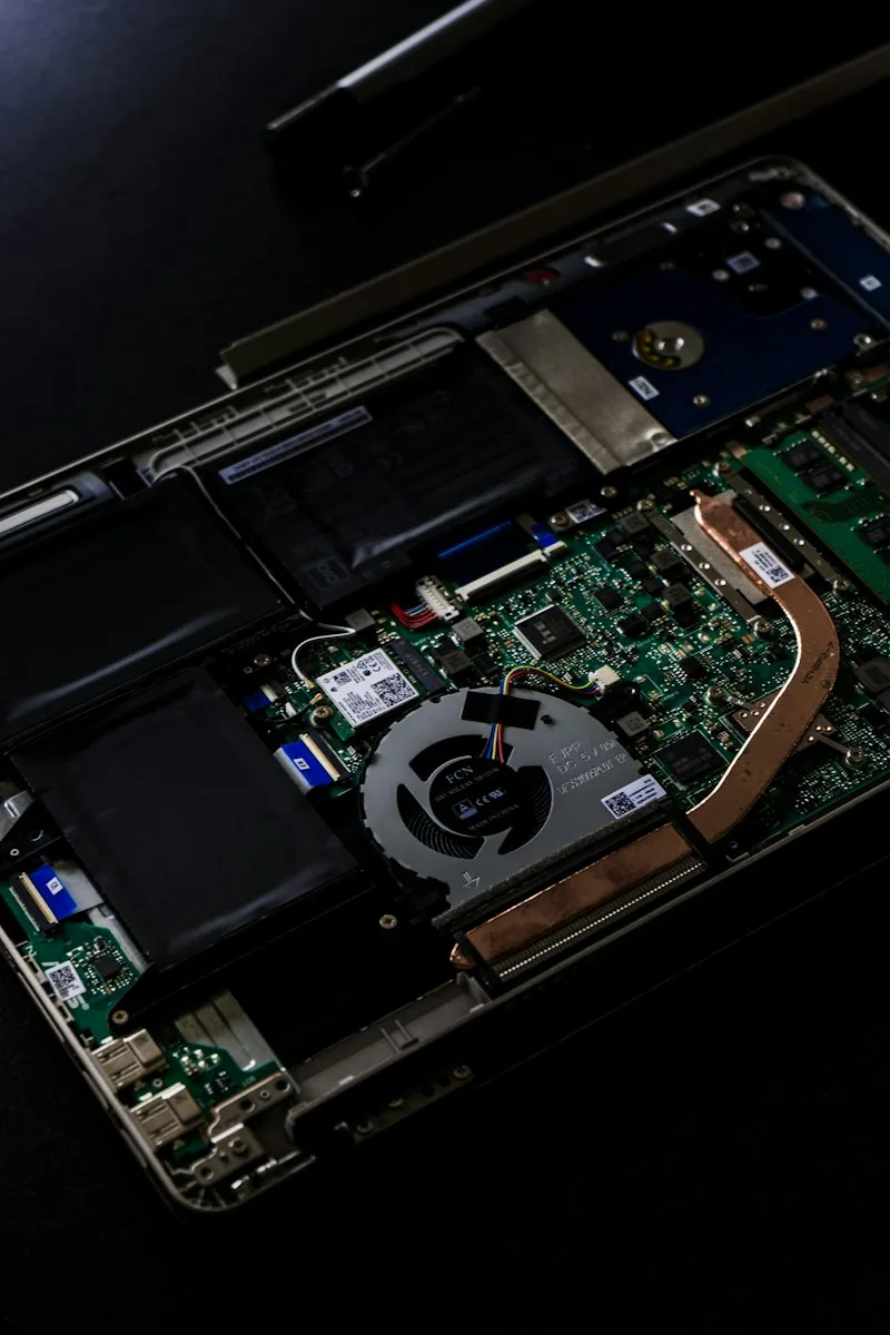 Laptop abierta para respaldo y recuperación de datos